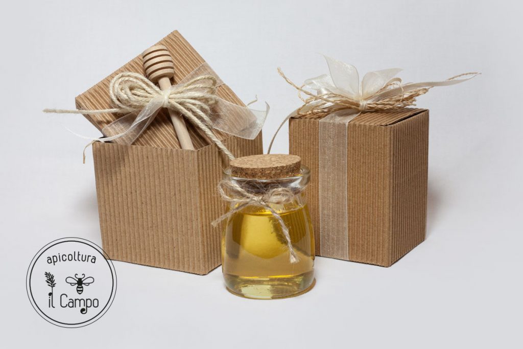 Scatola avana con vasetto miele e spargimiele